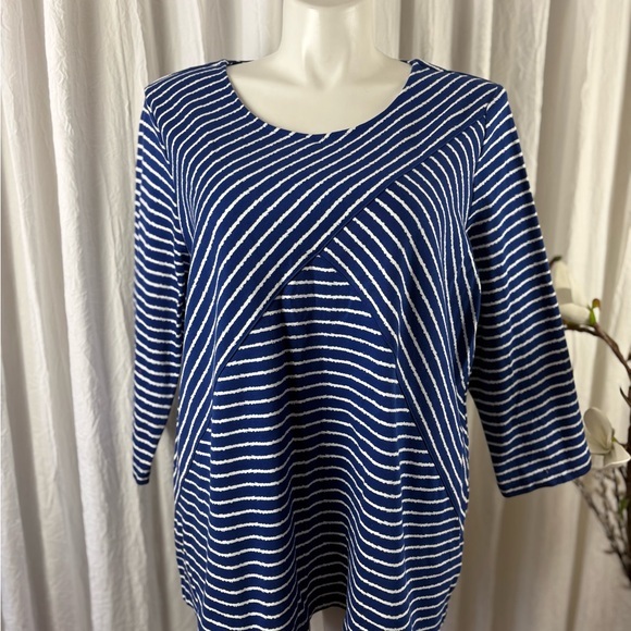 Kim Rogers Tops - Kim Rogers Blue and White Striped Top